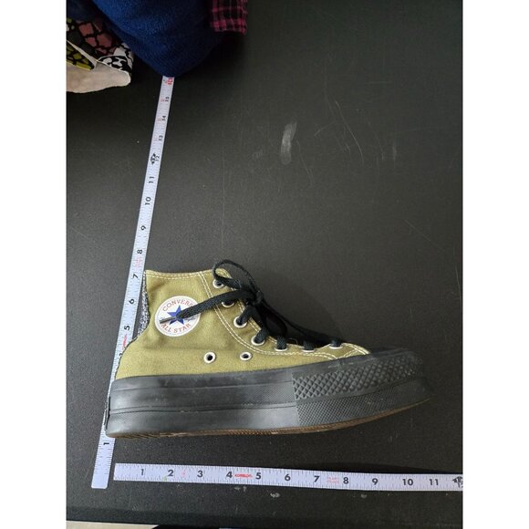 Converse Chuck Taylor All Star Womens Green Black High Platform Glitter Shoes 6 - Picture 7 of 12